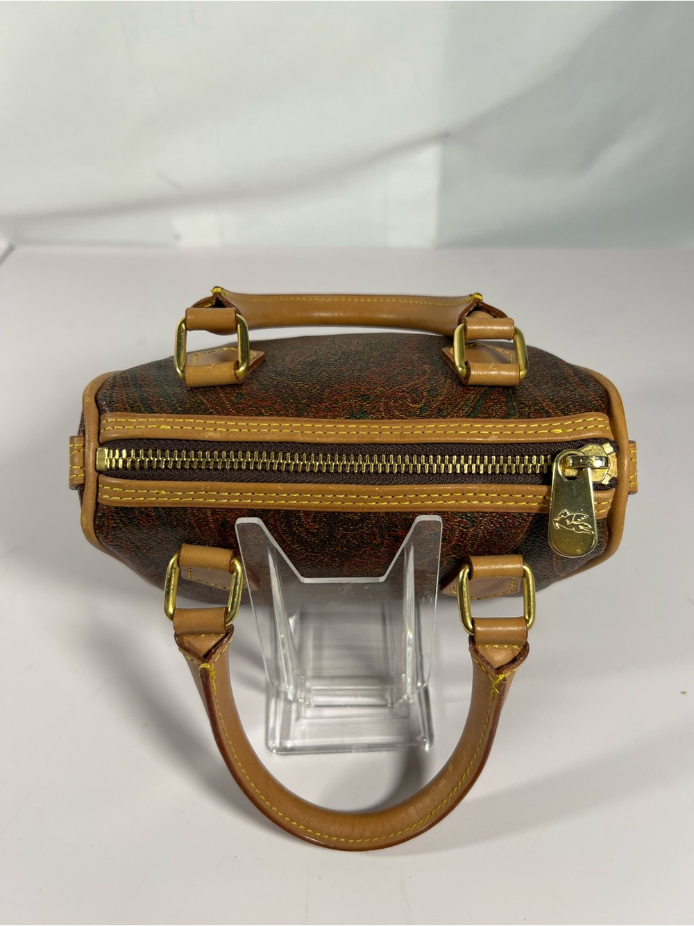 3086: Vintage Etro Paisley Mini Barrel Bag Italy 1996 Rare - Picture 4 of 16